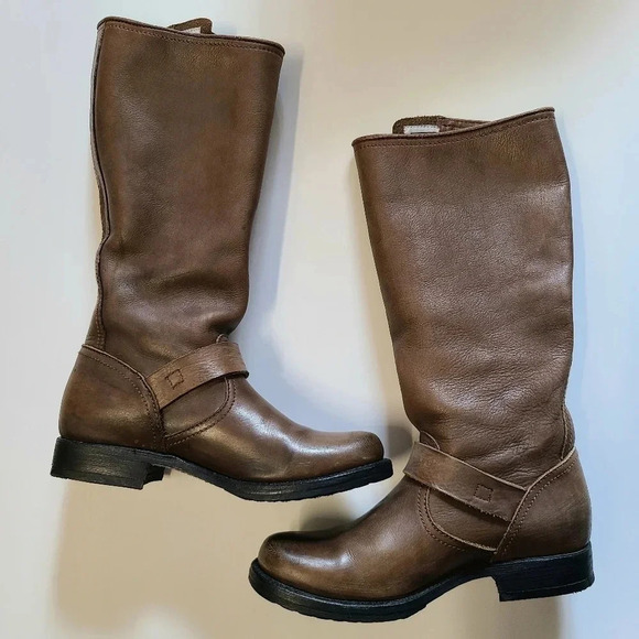 Frye Veronica 77618 Brown Leather Tall Knee High Riding Boots 5.5 - Picture 9 of 16